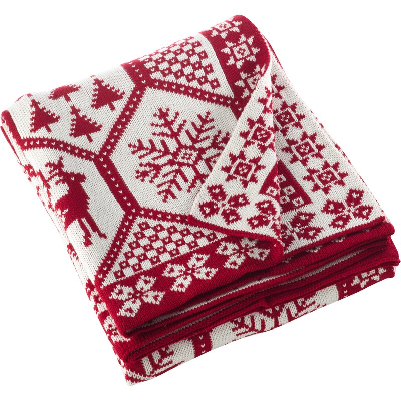 Saro Sevan Christmas Knitted Throw & Reviews Wayfair